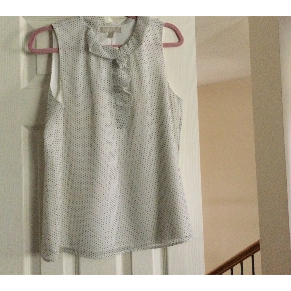Vintage Petite Banana Republic Sleeveless Swiss Dot   Blouse